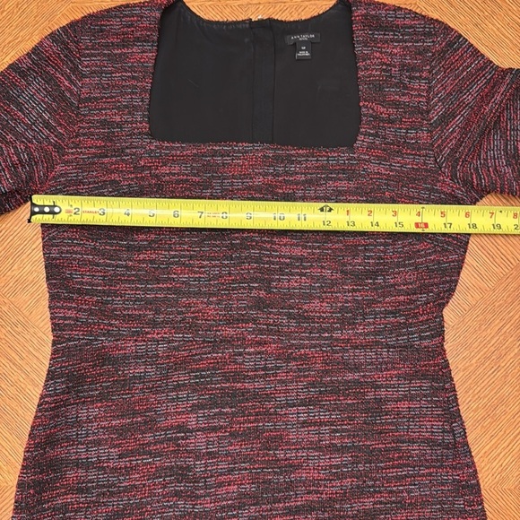 Ann Taylor Black and Red Tweed Dress Size 10 Petite - Picture 5 of 10
